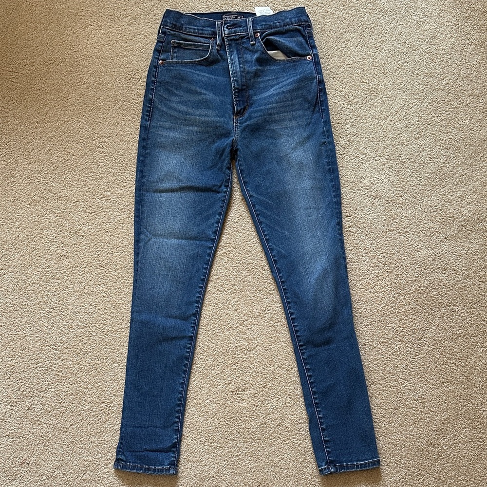 Abercrombie & Fitch Dark Blue Ultra High Rise Super Skinny Jeans